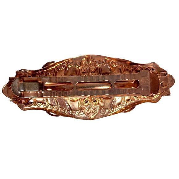 Butterfly Hair Barrette Clip VTG Ornate Red Faceted Faux Gemstone Updo Accessory - Picture 3 of 10